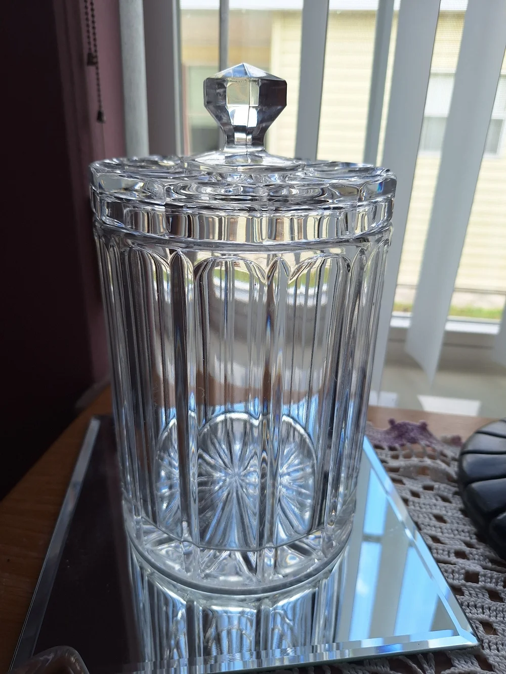 Crystal Bisquit Jar W/Lid - Picture 5 of 12